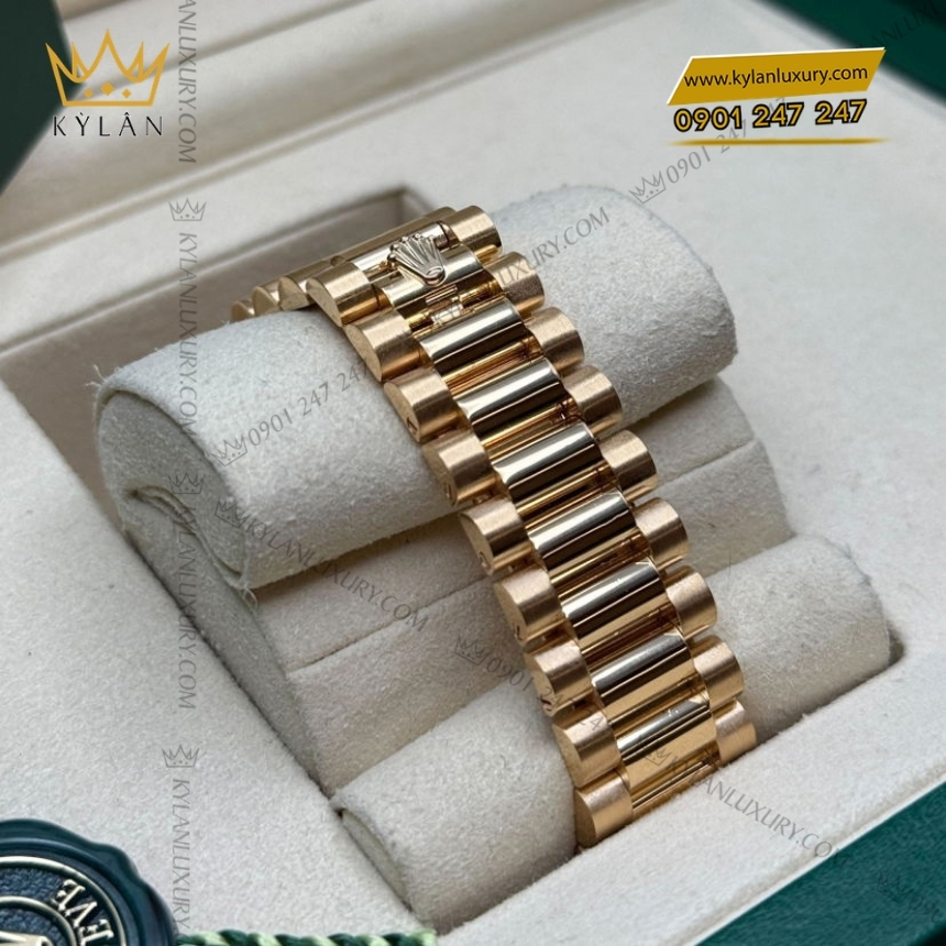 Kỳ Lân Luxury rolex day date 36 vang vang 18ct m128348rbr 0017 4 Đồng hồ Rolex Day Date xà cừ vành kim 128348RBR-0017