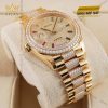 Đồng hồ Rolex Day Date kim cương cọc rainbow 128348RBR-0031