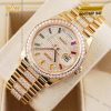 Đồng hồ Rolex Day Date kim cương cọc rainbow 128348RBR-0031