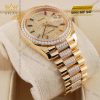 Đồng hồ Rolex Day Date kim cương cọc rainbow 128348RBR-0031
