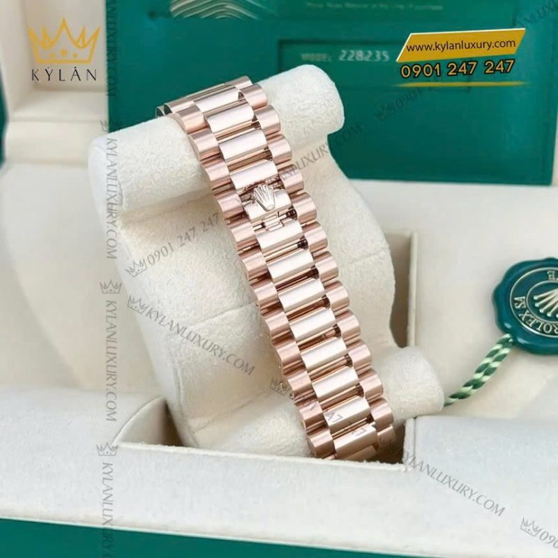 Đồng hồ Rolex Day-Date 40 228235-0025 vàng Everose, mặt số xanh Olive