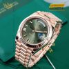 Đồng hồ Rolex Day-Date 40 228235-0025 vàng Everose, mặt số xanh Olive