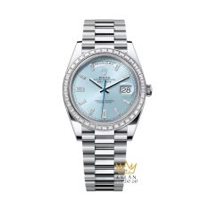 Đồng hồ Rolex Day Date ice blue vành kim vuông 228396TBR-0002