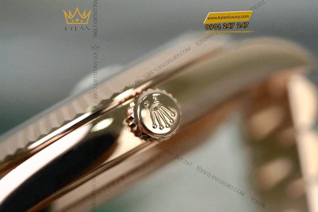 Kỳ Lân Luxury rolex day date 40 everose eisenkiesel 228235 0045 4 Đồng hồ Rolex Day-Date 228235-0045 Eisenkiesel Dial mặt số thạch anh nạm kim cương