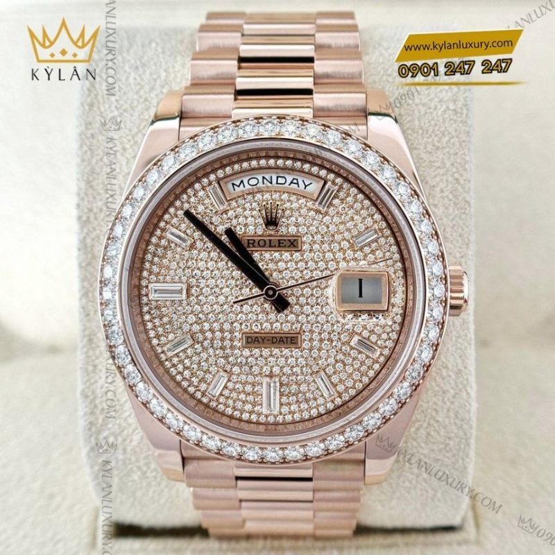 Đồng hồ Rolex Day-Date 40 228345RBR-0002 mặt số đính kim cương
