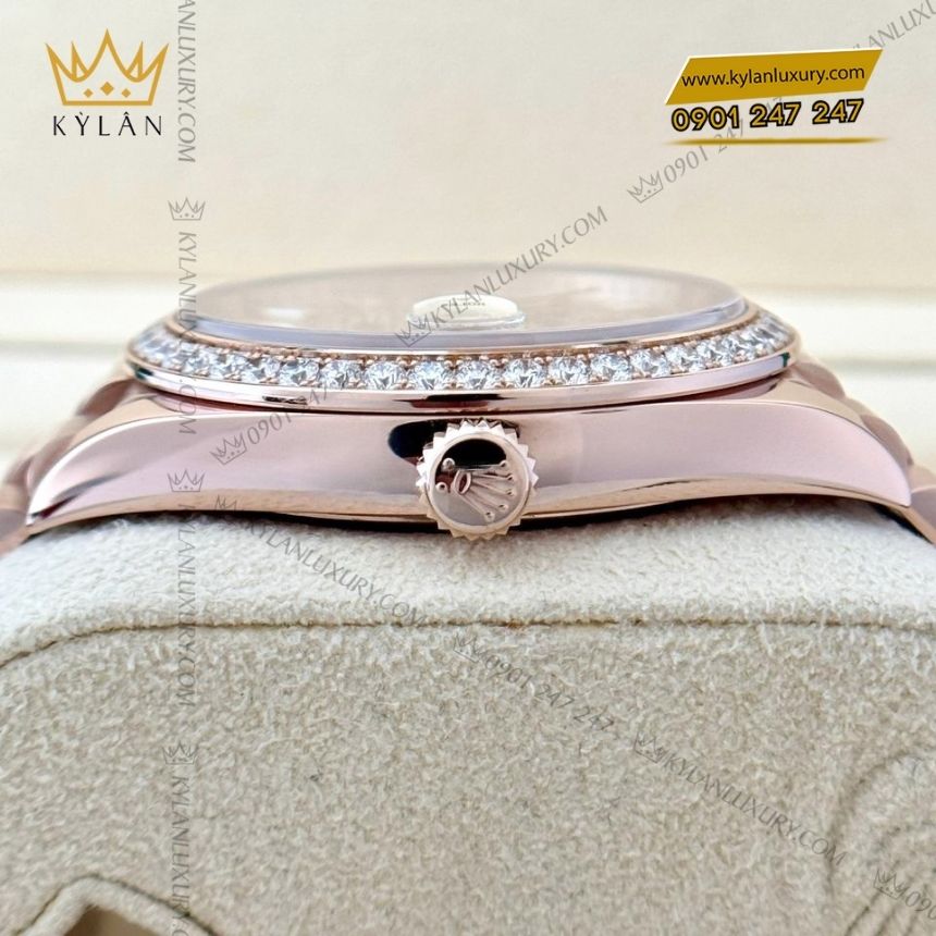 Kỳ Lân Luxury rolex day date 40 m228345rbr 0002 mat so dinh kim cuong 5 Đồng hồ Rolex Day-Date 40 228345RBR-0002 mặt số đính kim cương