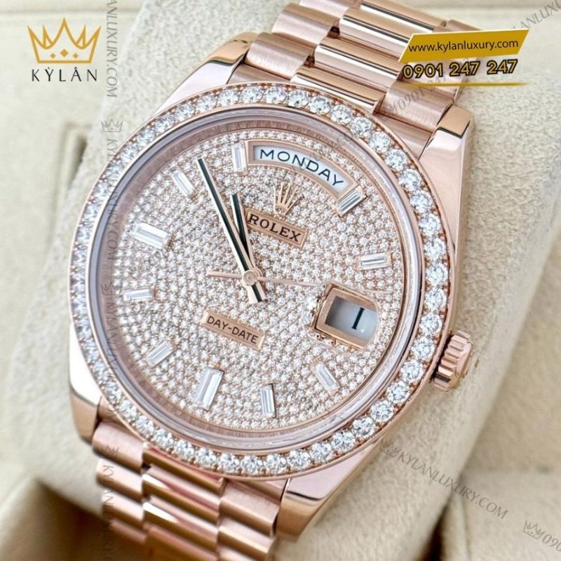 Đồng hồ Rolex Day-Date 40 228345RBR-0002 mặt số đính kim cương