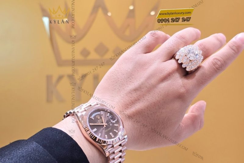 Đồng Hồ Rolex Day-Date Chocolate 228235-0003 Rose Gold