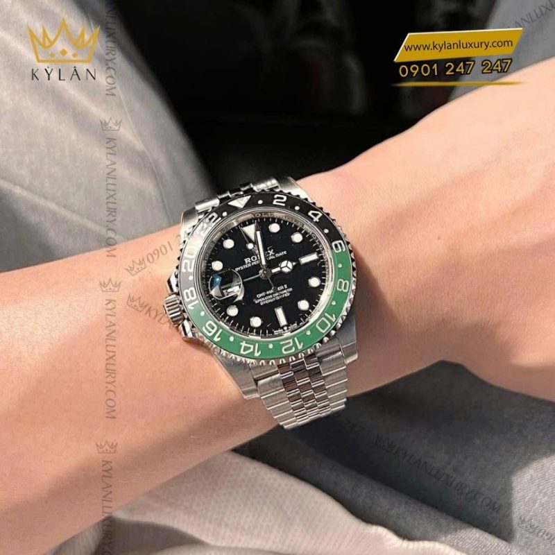 Đồng hồ Rolex GMT-Master II vành xanh lá đen 126720vtnr-0002