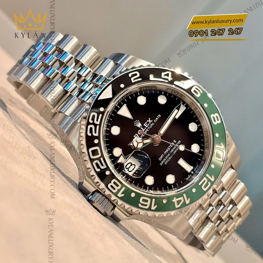 Kỳ Lân Luxury rolex gmt master ii m126720vtnr 0002 3 Đồng hồ Rolex GMT-Master II vành xanh lá đen 126720vtnr-0002