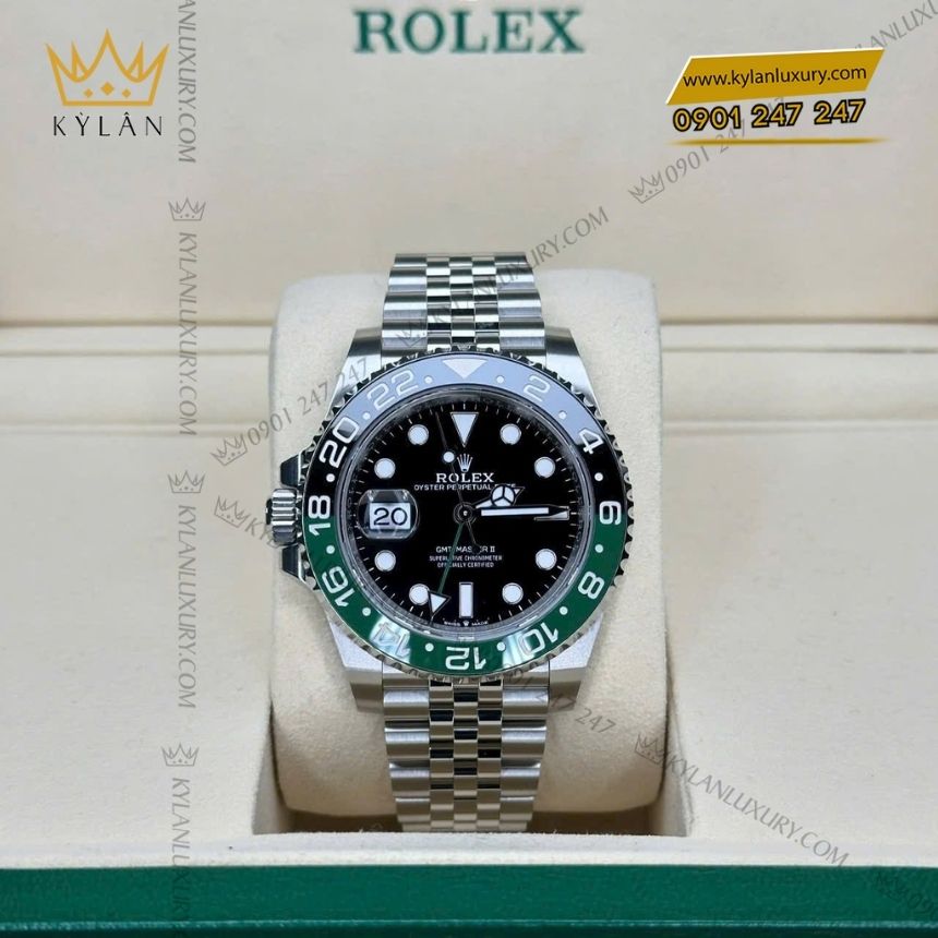 Kỳ Lân Luxury rolex gmt master ii m126720vtnr 0002 5 Đồng hồ Rolex GMT-Master II vành xanh lá đen 126720vtnr-0002