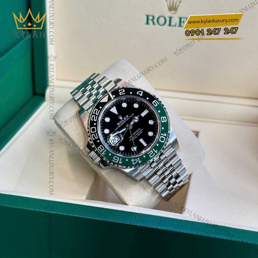 Kỳ Lân Luxury rolex gmt master ii m126720vtnr 0002 6 Đồng hồ Rolex GMT-Master II vành xanh lá đen 126720vtnr-0002