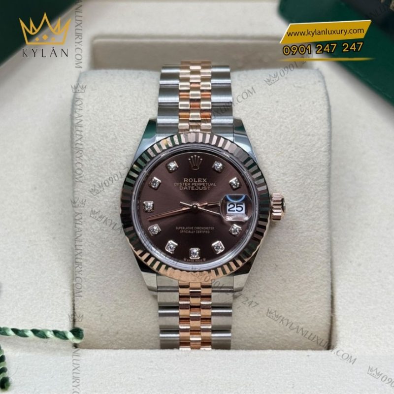 Đồng hồ Rolex Lady Datejust 279171-0011 mặt nâu Chocolate, cọc số kim cương