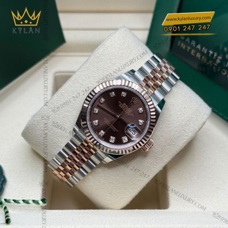 Đồng hồ Rolex Lady Datejust 279171-0011 mặt nâu Chocolate, cọc số kim cương