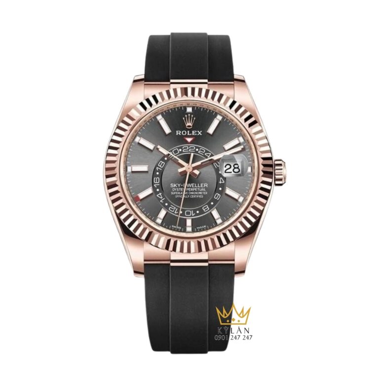 Đồng hồ Rolex Sky Dweller mặt xám dây cao su 326235-0006