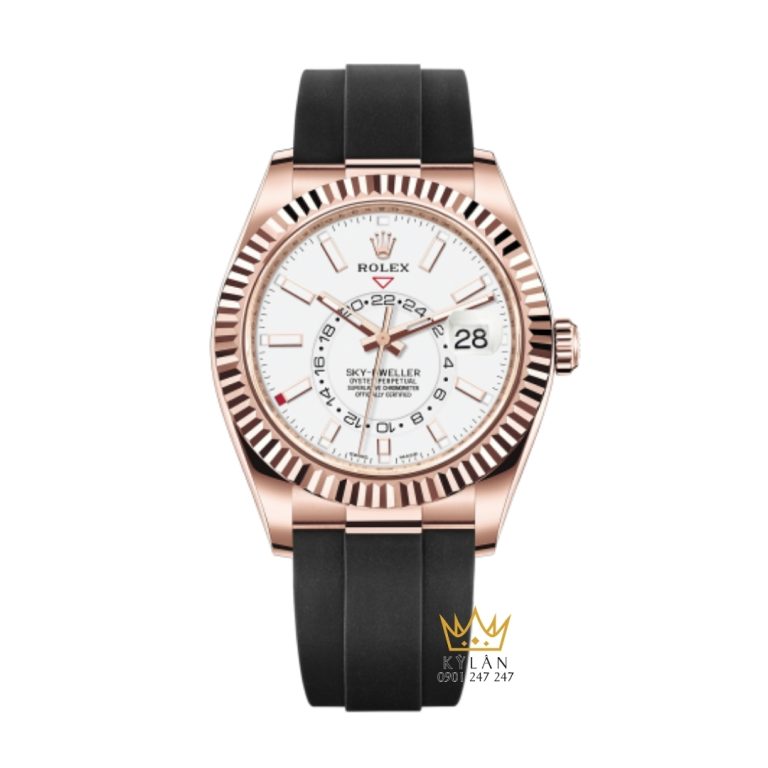 Đồng hồ Rolex Sky Dweller mặt trắng dây cao su 326235-0004