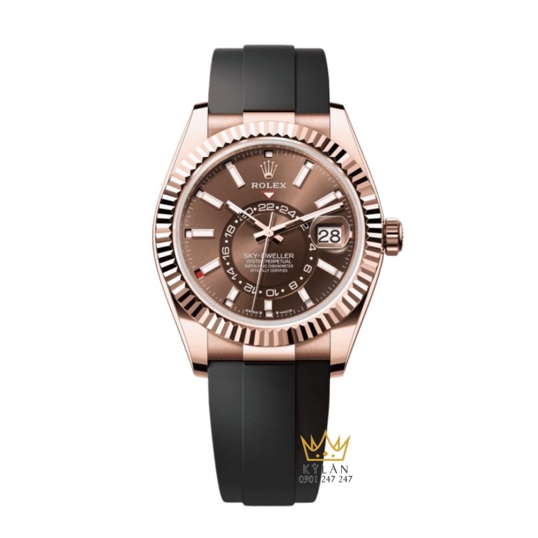 Đồng hồ Rolex Sky Dweller chocolate dây cao su 326235-0005