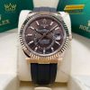 Đồng hồ Rolex Sky Dweller chocolate dây cao su 326235-0005