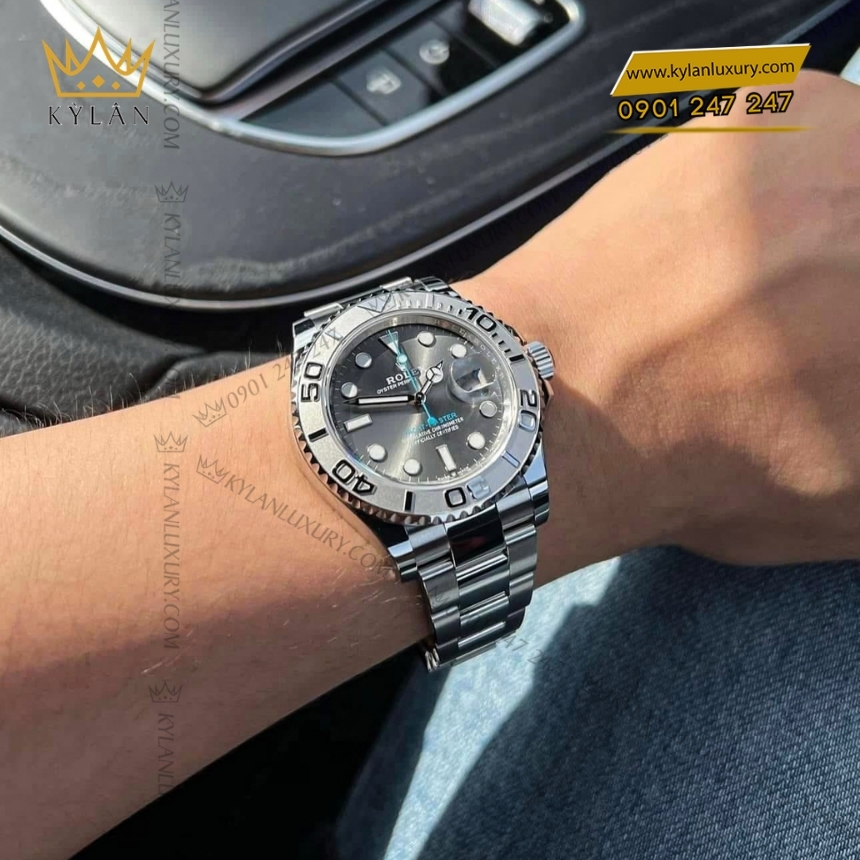 Kỳ Lân Luxury rolex yacht master 40 roselium hon hop thep m126622 0001 4 Đồng hồ Rolex Yacht Master 40 mặt số xám 126622-0001