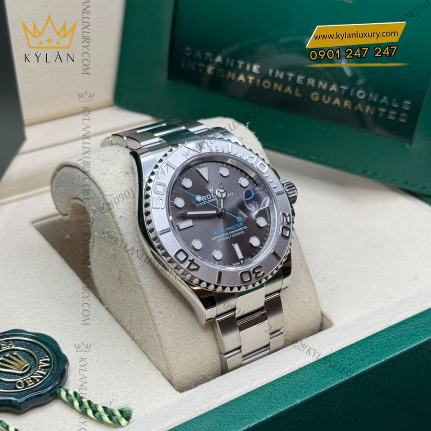 Kỳ Lân Luxury rolex yacht master 40 roselium hon hop thep m126622 0001 6 Đồng hồ Rolex Yacht Master 40 mặt số xám 126622-0001