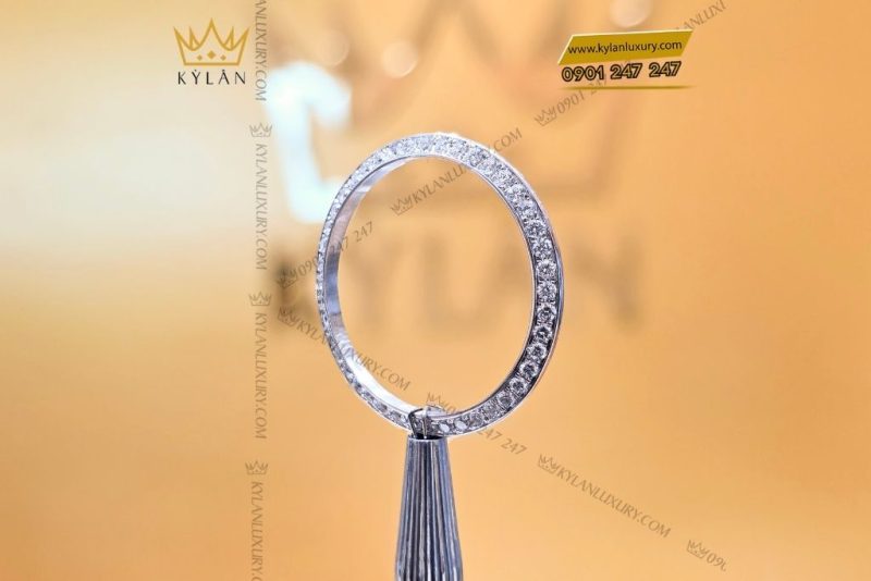 Vành Bezel Rolex vàng trắng 18k Au750 đính kim cương