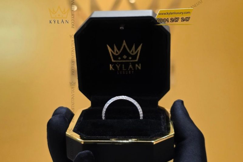 Vành Bezel Rolex vàng trắng 18k Au750 đính kim cương