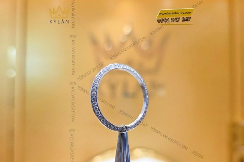 Vành Bezel Rolex vàng trắng 18k Au750 đính kim cương