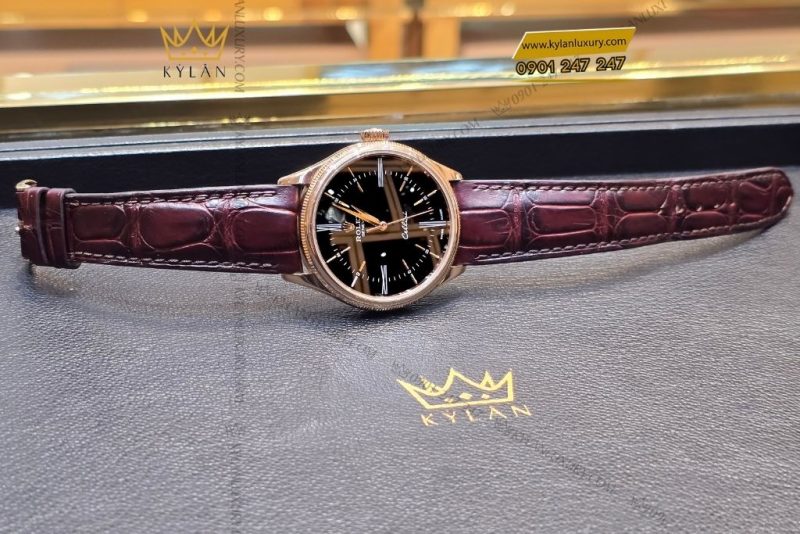 Đồng hồ Rolex Cellini Time 50505-0009 mặt số đen, cọc số La Mã