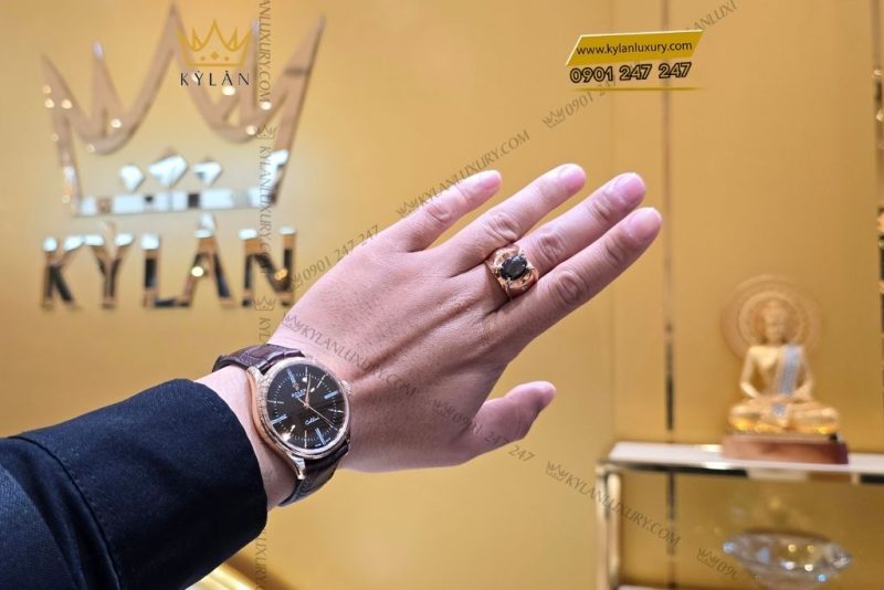 Đồng hồ Rolex Cellini Time 50505-0009 mặt số đen, cọc số La Mã