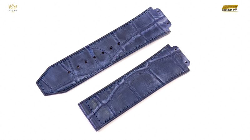 Dây đồng hồ Hublot Alligator Navy Blue