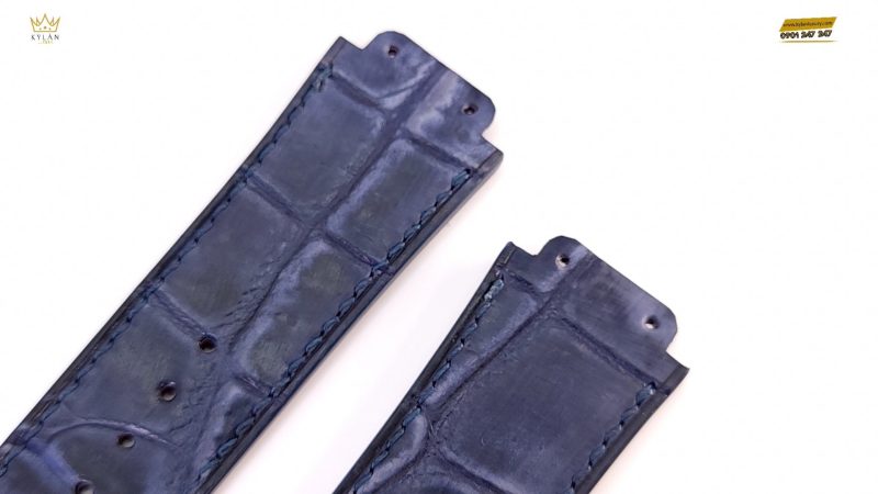 Dây đồng hồ Hublot Alligator Navy Blue