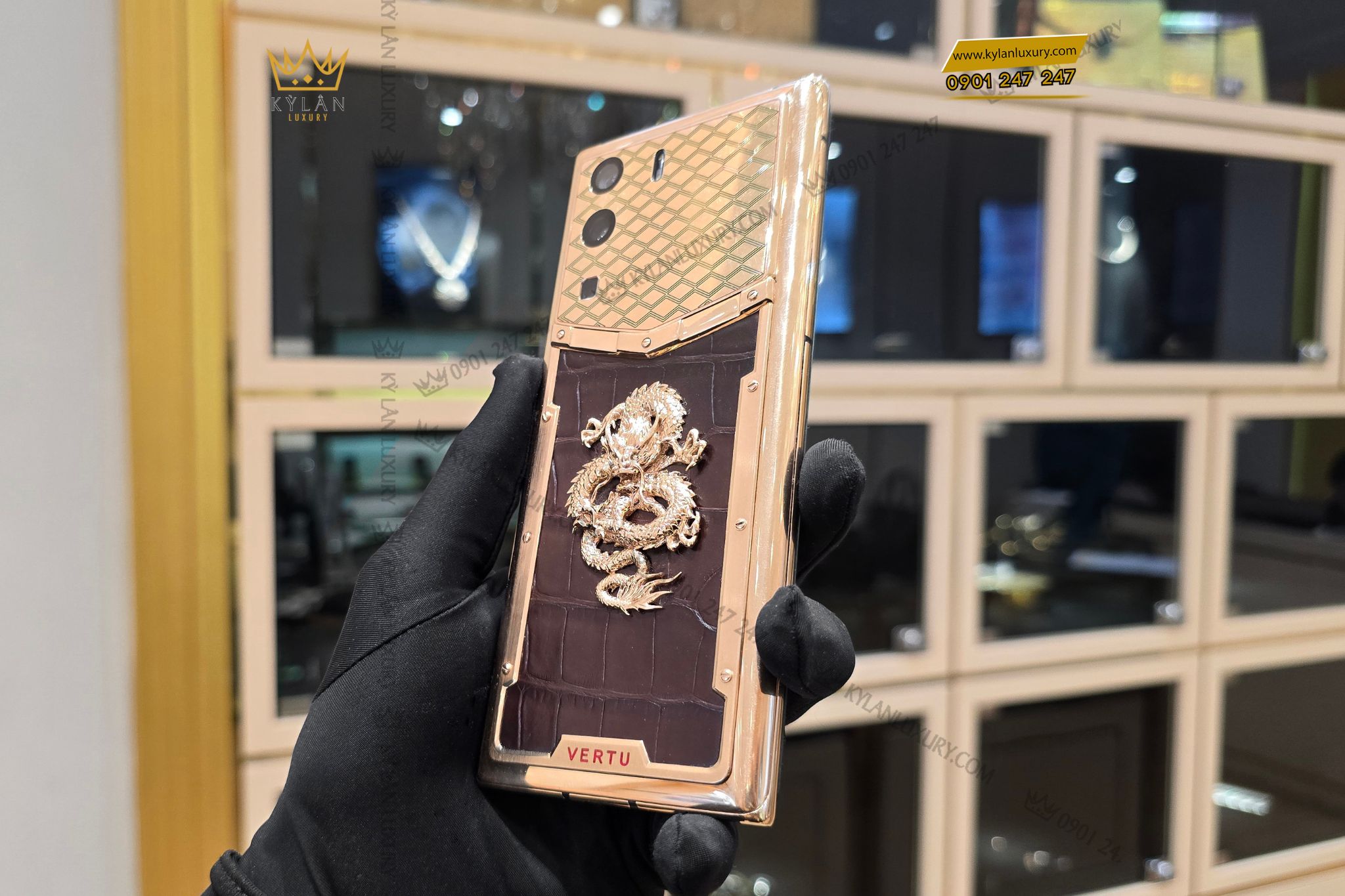 Kỳ Lân Luxury dien thoai Vertu MetaVertu custom 14 Điện thoại MetaVertu custom rồng vàng phú quý