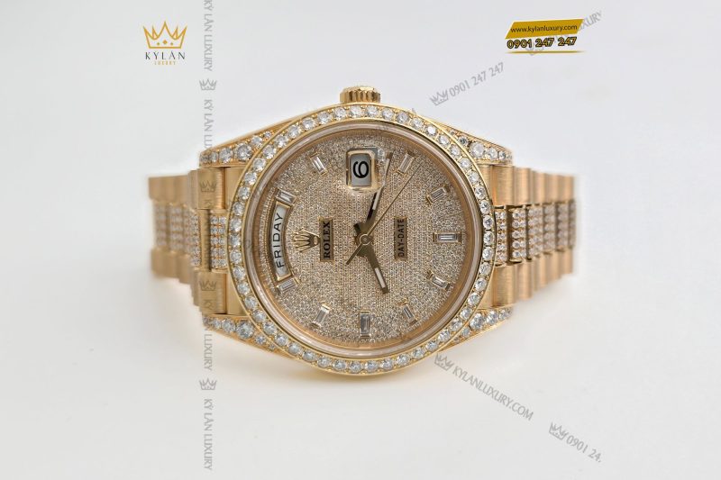 Kỳ Lân Luxury dong ho Rolex Day Date 228238 custom kim cuong 1 Đồng hồ Rolex Day-Date 228238 custom kim cương