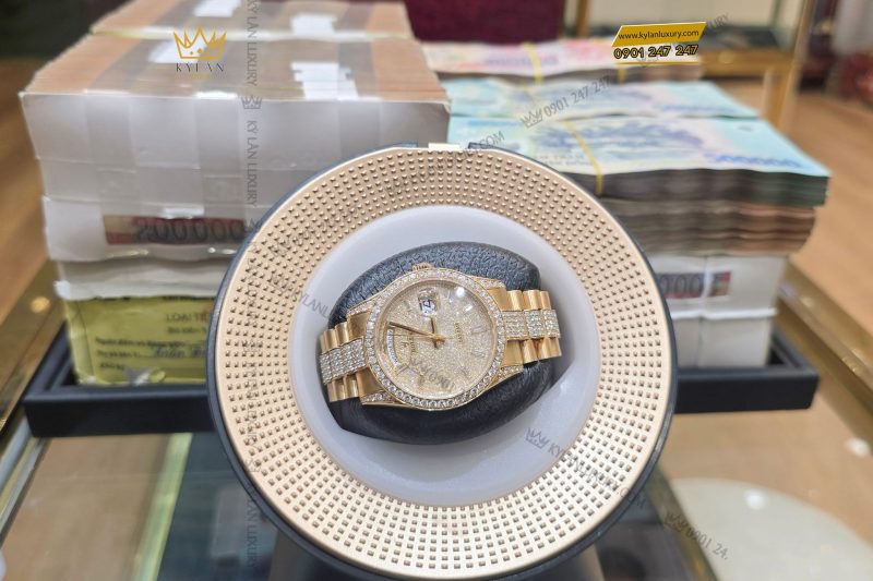 Kỳ Lân Luxury dong ho Rolex Day Date 228238 custom kim cuong 3 Đồng hồ Rolex Day-Date 228238 custom kim cương