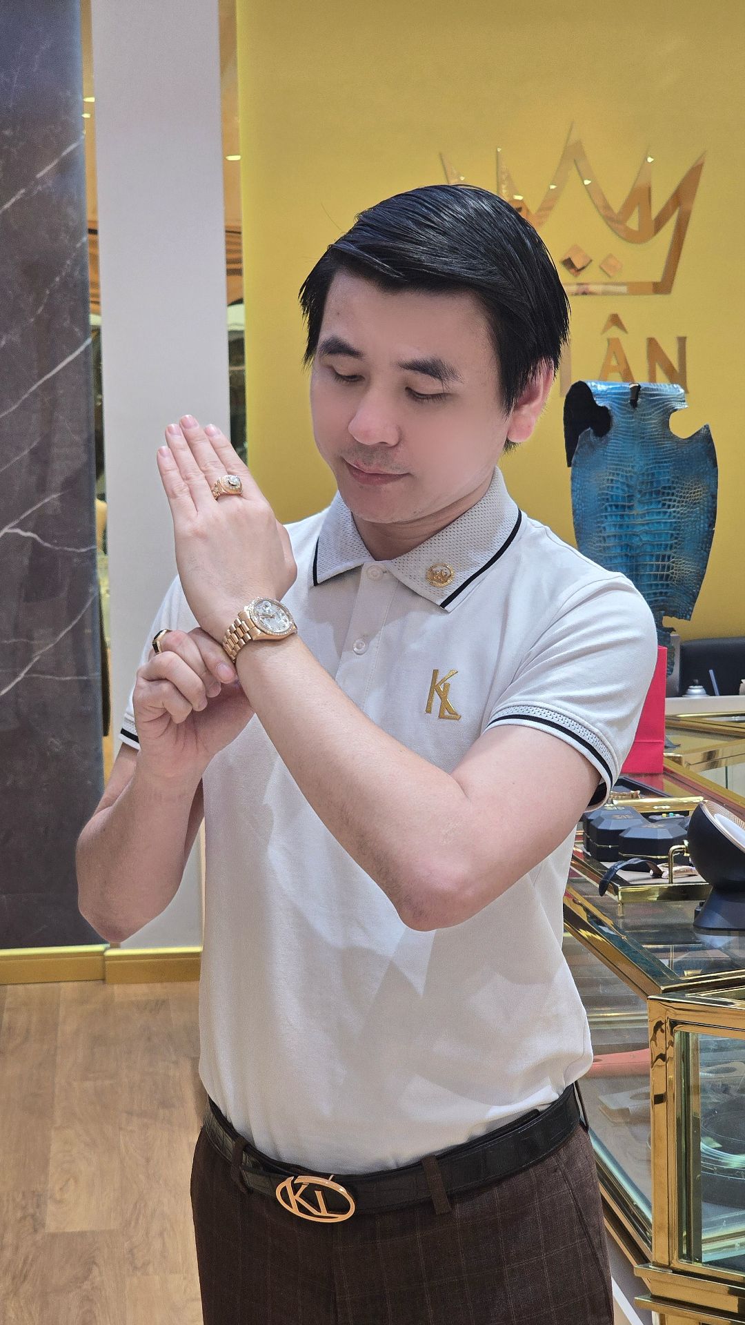 Kỳ Lân Luxury dong ho Rolex Day Date 36 128345RBR mat thien thach 15 Đồng hồ Rolex Day-Date 36 128345RBR mặt thiên thạch