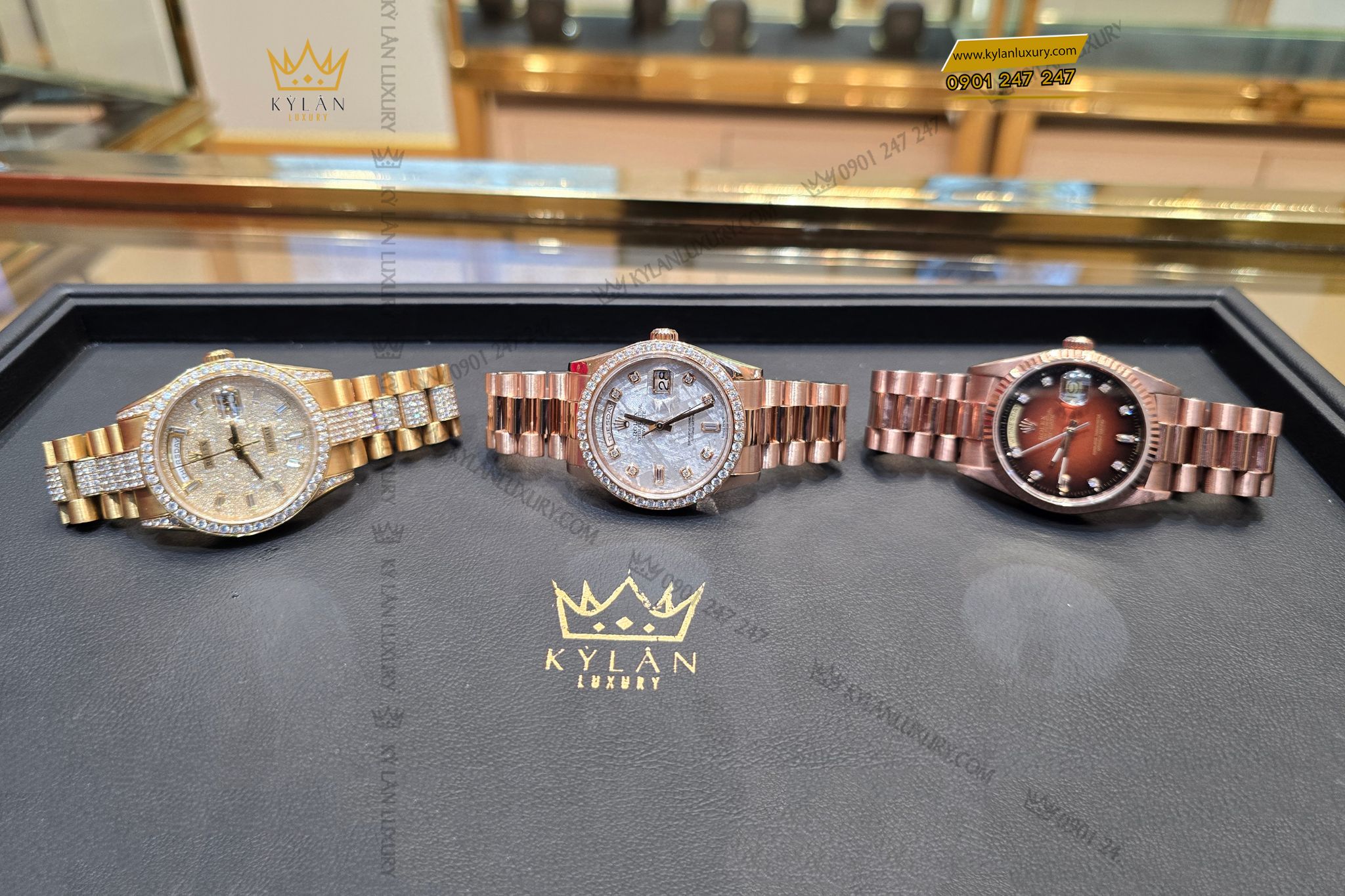 Kỳ Lân Luxury dong ho Rolex Day Date 36 128345RBR mat thien thach 20 Đồng hồ Rolex Day-Date 36 128345RBR mặt thiên thạch