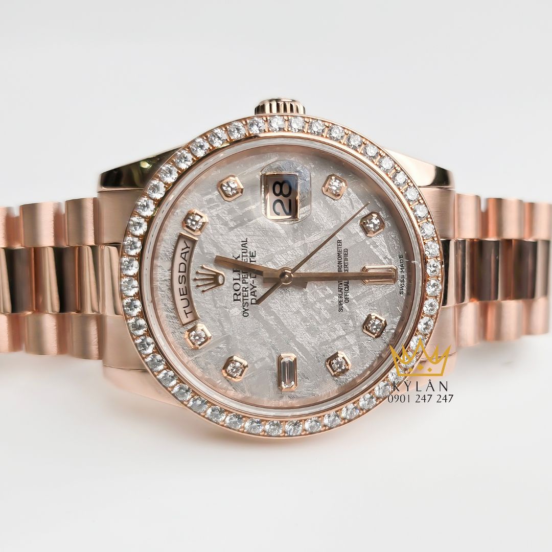 Kỳ Lân Luxury dong ho Rolex Day Date 36 128345RBR mat thien thach 28 Đồng hồ Rolex Day-Date 36 128345RBR mặt thiên thạch