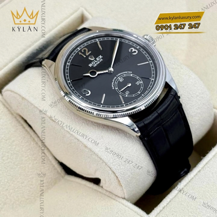 Kỳ Lân Luxury dong ho rolex perpetual 1908 m52509 0002 4 2 Đồng hồ Rolex 1908 vàng trắng mặt số đen 52509-0002