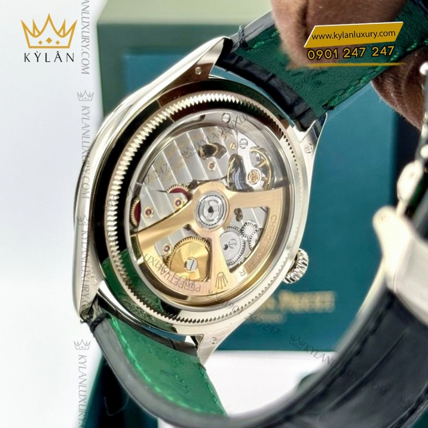 Kỳ Lân Luxury dong ho rolex perpetual 1908 m52509 0002 7 Đồng hồ Rolex 1908 vàng trắng mặt số đen 52509-0002