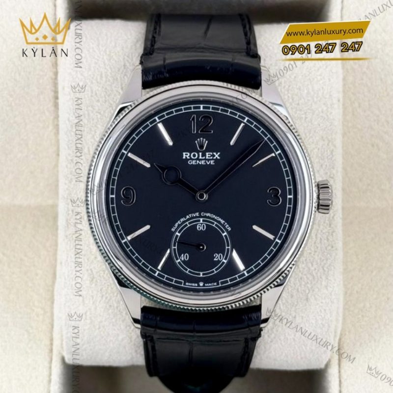 Đồng hồ Rolex 1908 vàng trắng mặt số đen 52509-0002