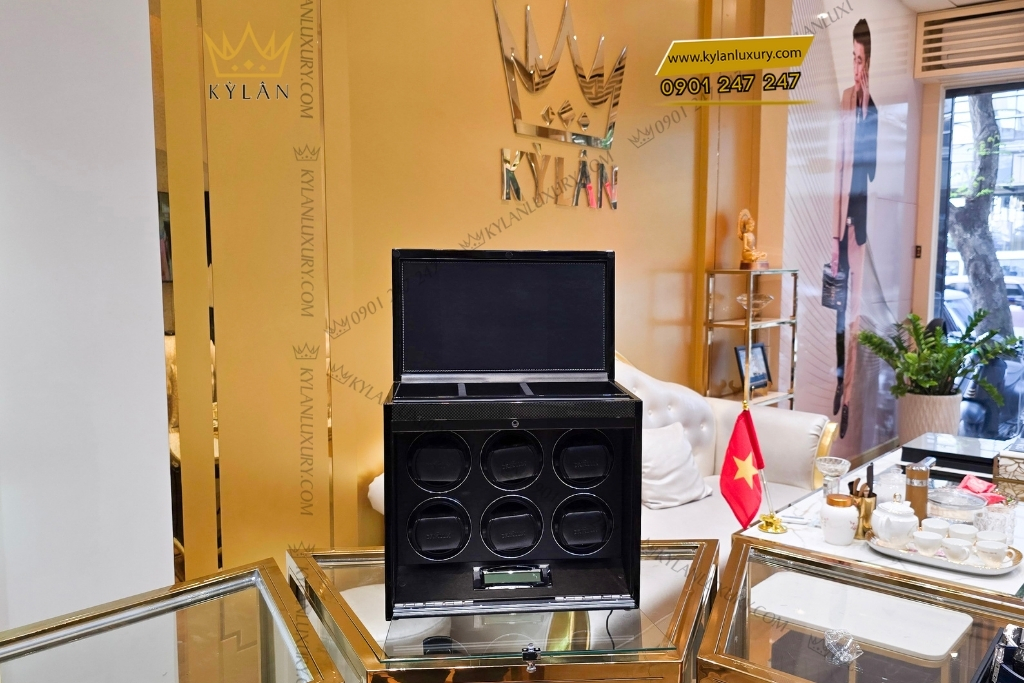 Kỳ Lân Luxury hop xoay dong ho driklux cao cap 6 ngan xoay 11 Hộp xoay đồng hồ Driklux cao cấp 6 ngăn xoay