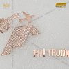 Logo phi trường vàng nguyên khối 18k Au750 đính kim cương