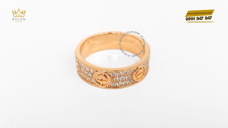 Nhẫn Cartier vàng nguyên khối đính kim