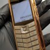Vertu Constellation bọc vàng da nâu
