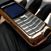Vertu Constellation bọc vàng da nâu