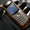 Vertu Constellation bọc vàng da nâu