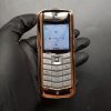 Vertu Constellation bọc vàng da nâu