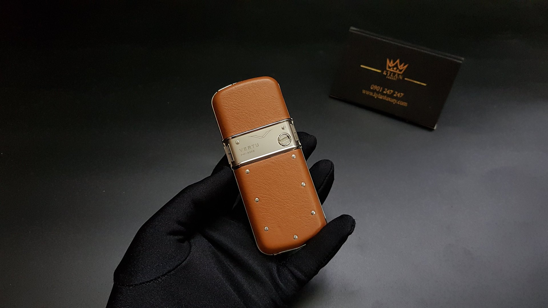 Kỳ Lân Luxury vertu constellation da nau 22 Vertu Constellation bọc da Nâu