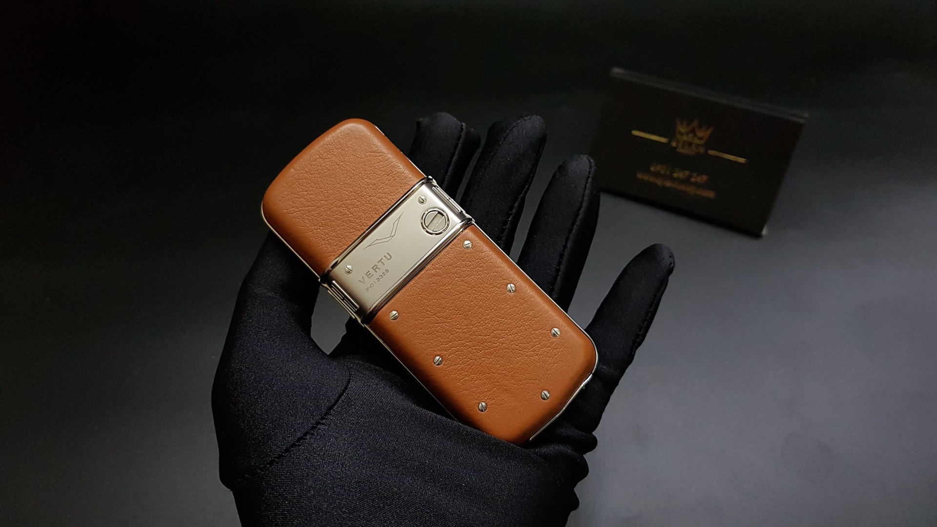 Kỳ Lân Luxury vertu constellation da nau 25 Vertu Constellation bọc da Nâu