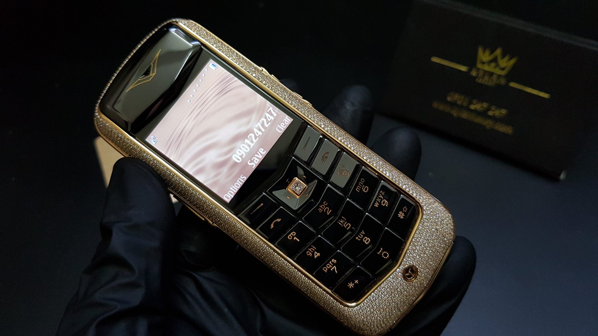Kỳ Lân Luxury vertu constellation vang khoi full kim cuong 3 Vertu Constellation vàng khối đính full kim cương